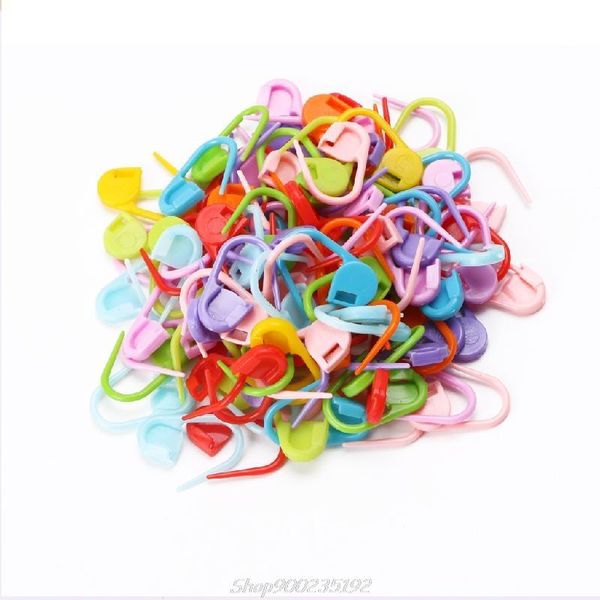 

sewing notions & tools 20/100pcs colorful knitting stitch markers crochet locking tool craft ring holder jy25 20 dropship, Black