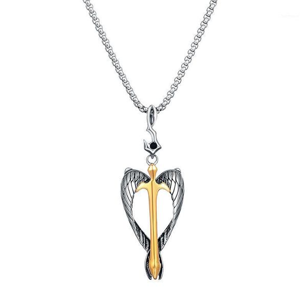 

men's vintage titanium steel cross pendant necklace christian holy sword necklaces stainless steel chain necklace jewelry1, Silver