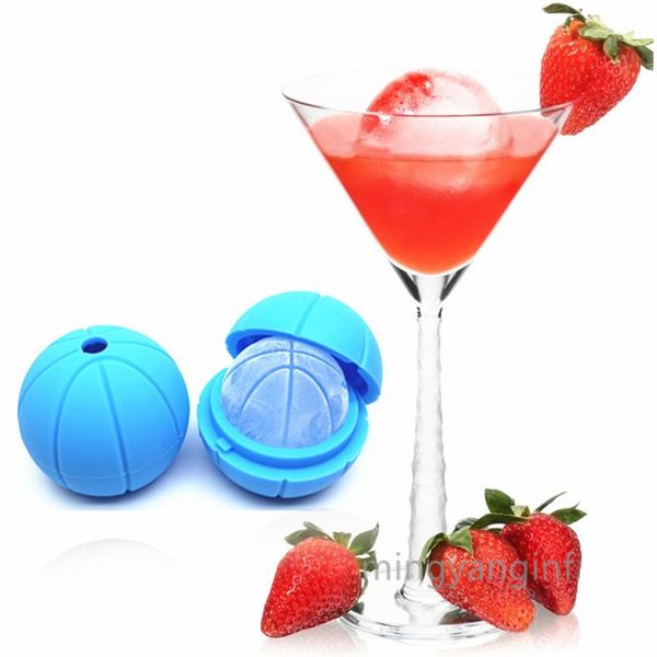 

ice cube molds silicone ice ball molds baskrtball ice maker for drinks, ball shape for whiskey, cola, cocktails etc my-inf0491
