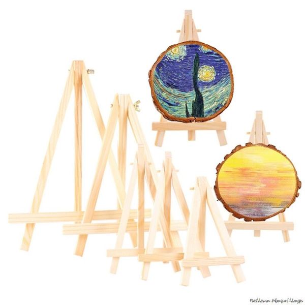 

hooks & rails natural wood mini easel frame tripod display meeting wedding table number name card stand holder children painting craft