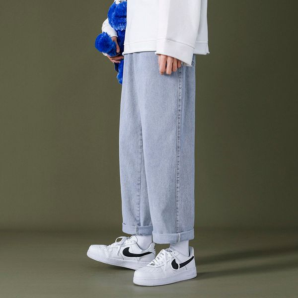 

2021 male brem spring and in new autumn drop leg-straight pants youth fashion al4z, Blue