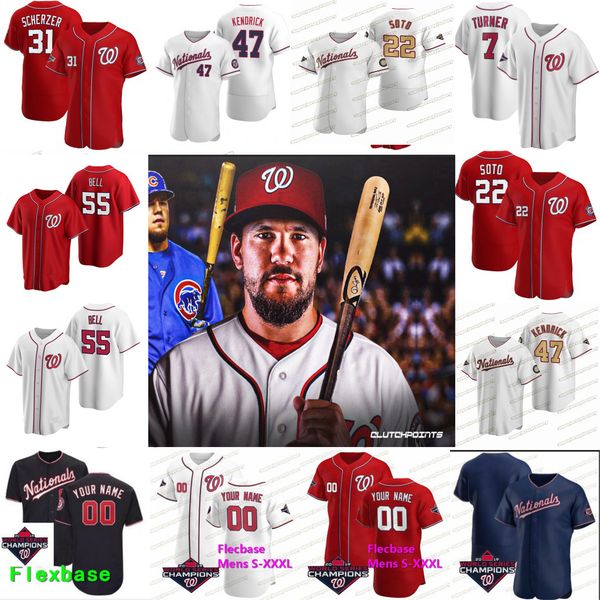 

55 josh bell 2021 washington kyle schwarber juan soto max scherzer martinez kendrick zimmerman barraclough corbin baseball jersey, Blue;black