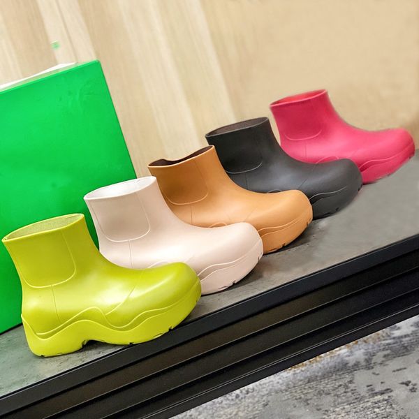 

womens camping boots rubber fashion boots inside spring and autumn high heel rain boots round head womens size 35-41, Black