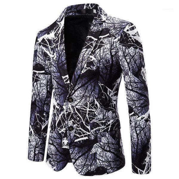 

vintage 3d tree branch print blazer men hipster nightclub party mens blazer jacket stage singer men suit jacket costume homme1, White;black
