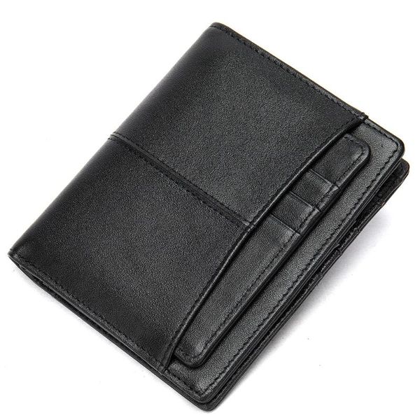 

dropshipping wallet classic genuine leather men wallets man short purse card holder wallet for men, Red;black