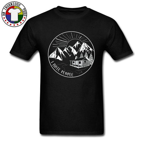 

sport mountain hill two peaks printed on tshirts i hate people funny hiking design retro father's tee shirt homme outfit