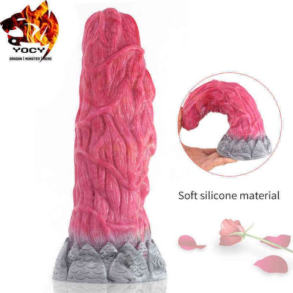 NXY Anal Toys Новая плоть и монстр крови имитации животных пенис жидкий силиконовый вил взрослый веселый женский труба 0314