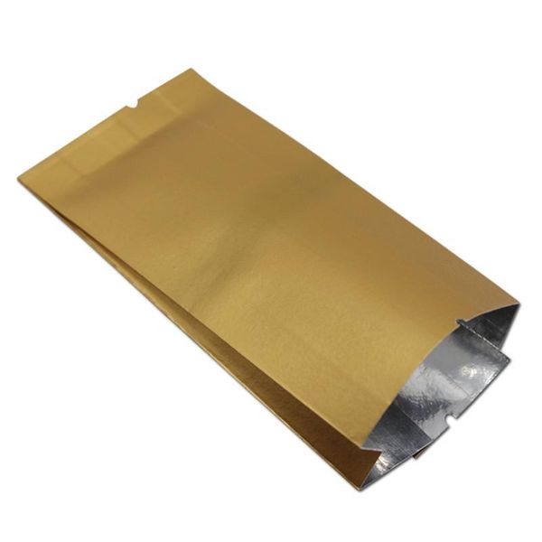 

300pcs lot colored kraft paper bag aluminum foil food packaging open heat seal side gusset dried fruits nuts 125.52.5cm h bbygqn