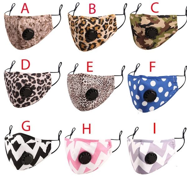 

leopard print fashion mask anti-dust earloop with breathing valve adjustable reusable mouth anti protective designer face masks