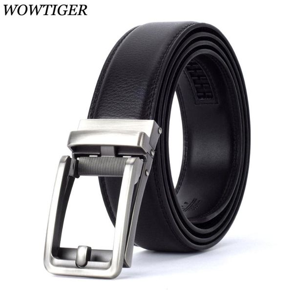 

wowtiger mens 3.5cm luxury designer fashion leather belts for men strap automatic buckle black belt male ceinture homme, Black;brown