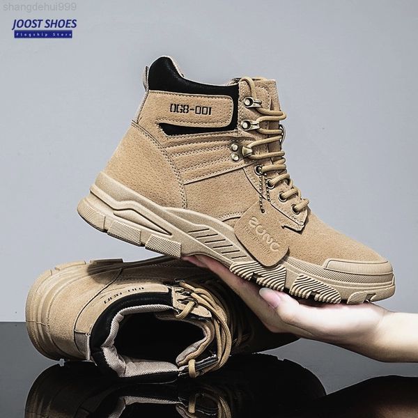 

men's martin boots motorcycle retro style men's shoes, Black