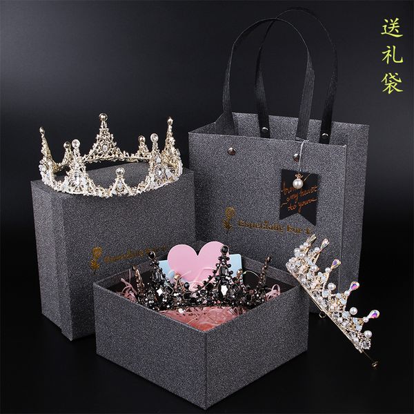

baroque black bridal 18-year-old gift goddess headdress grand net red princess crown, Silver