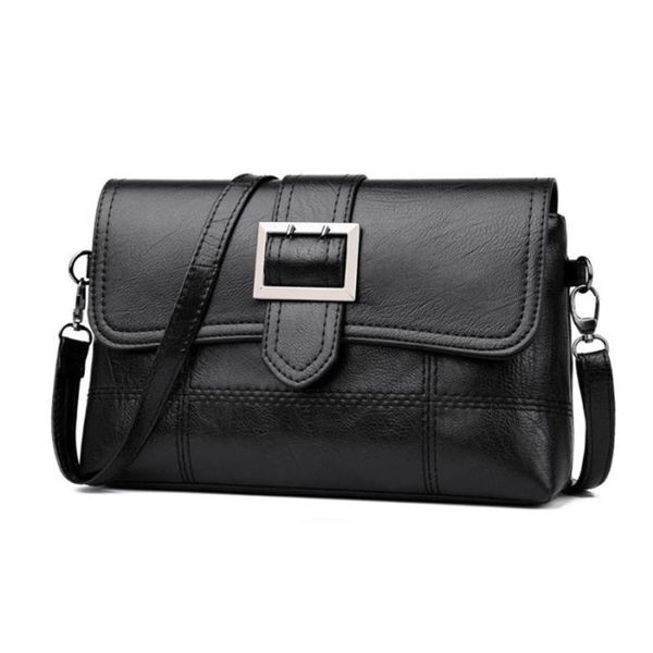 

aelicy 2020 women casual solid flap leather wild shoulder bag messenger bag vintage crocodile pattern handbags female t17