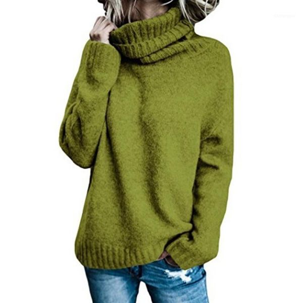 

new autumn and winter women fashion loose solid casual turtleneck sweater basic green knitted cotton pullovers jumper female1, White;black