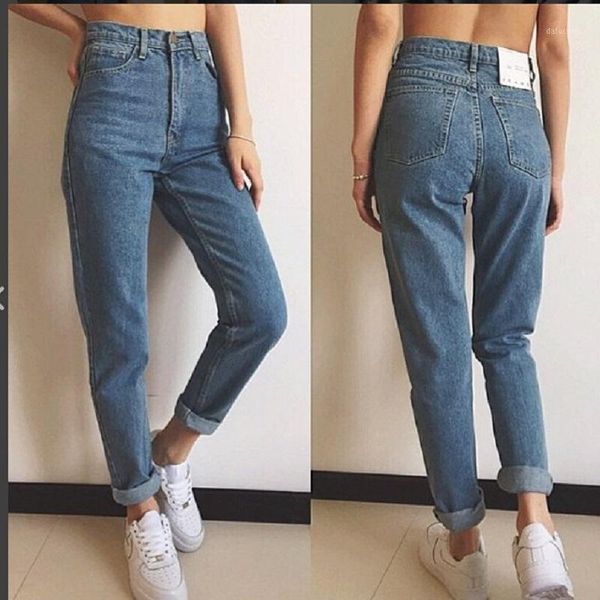 

spring and autumn new women's women's casual jeans high waist cotton comfortable lady pencil pants1, Blue