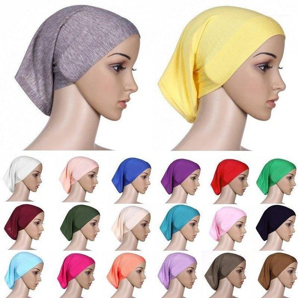 

shower caps muslim women head scarf underscarf stretch hijab cover headwrap cap shawl islam inner headband bonnet1