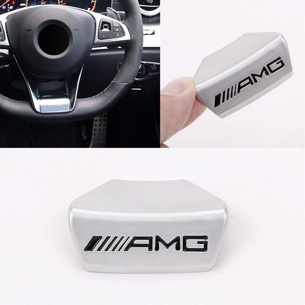 

2020 for amg mercedes benz w212 w211 w210 glc gla e200l c/e class car steering wheel amg logo emblem car sticker sports edition