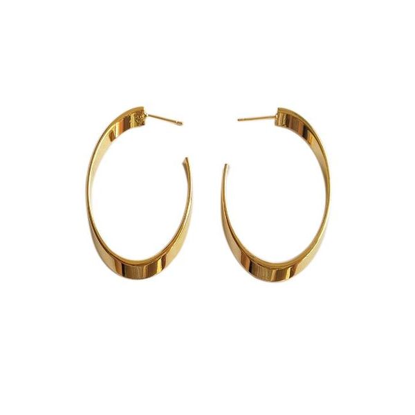 

charm fashion elliptical open geometric earrings, Golden