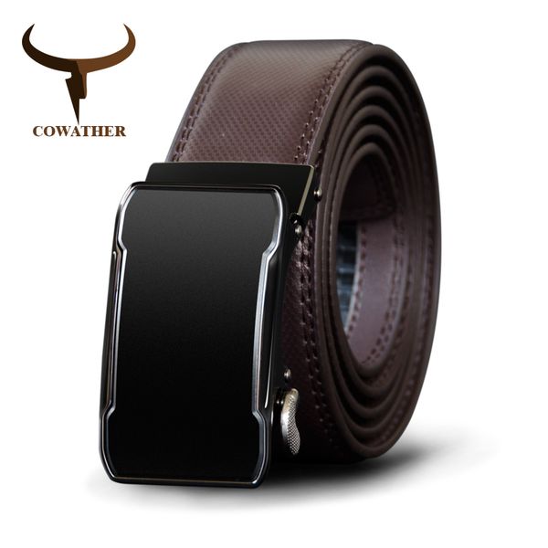 

cowather cow genuine leather belt alloy buckle men belts automatic buckle cowhide male strap black brown straps 201110