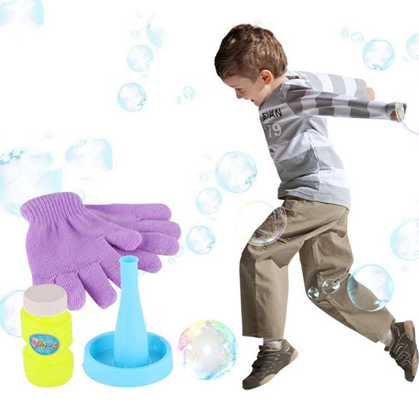 

4pcs magic bubble set hand made safe palm bubbles with bubble gloves tray solution blower for indoor outdoor wmtteo xhlove