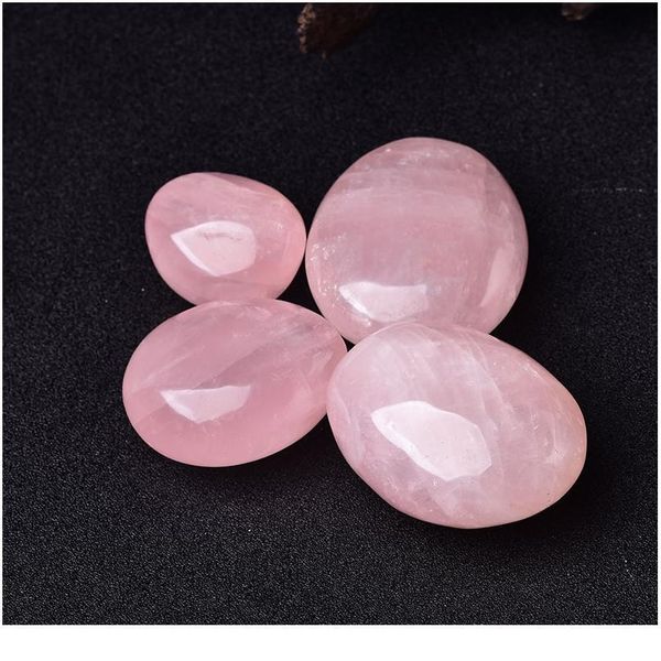 

1pc natural crystal rose quartz cobblestone madagascar rose healing quartz oval pink fish tank stone home decor energy jllwji, Black