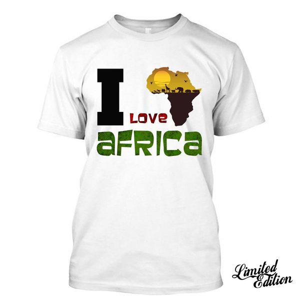 

sport new brand-clothing t shirts i love africa funny t shirt tees summer fashion