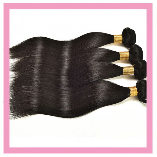 Indian Raw Virgem Humano Humano 10 Bundles Seda Reta Reta Cor Natural 10-30inch Remy Atacado Dupla Wews