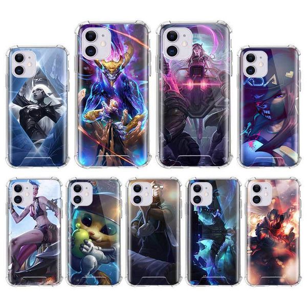 

чехол для iphone 12 мини 11 pro max x xs xr 7 8 6 6s plus se 2020 подушка безопасности против падения крышки мобильного caso лол hero glory