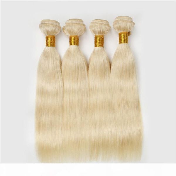 

stock brazilian blonde human hair 4pcs platinum blonde silky straight human hair blonde weave 9a brazilian human hair bundles 613 pure color, Black
