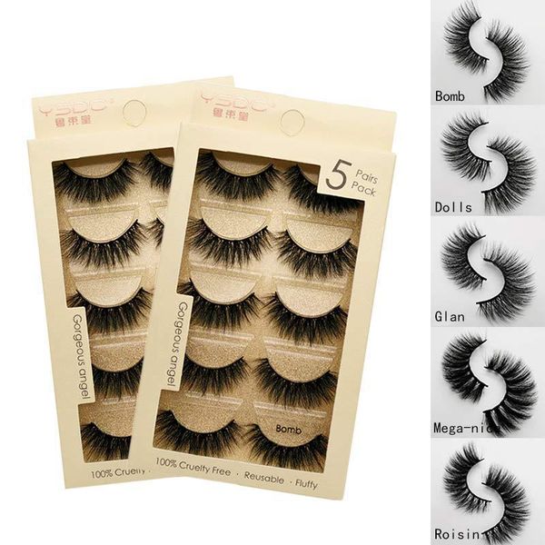 

5 pairs/set 3d mink lashes natural false eyelashes dramatic volume fake lashes makeup eyelash extension silk handmade eyelashes 0316