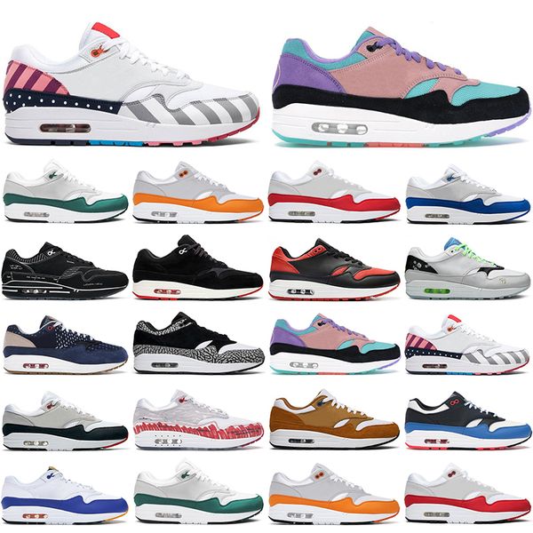 

2020 new 1 men women running shoes anniversary red royal orange green parra black sketch mens trainers outdoor fashion sports sneakers