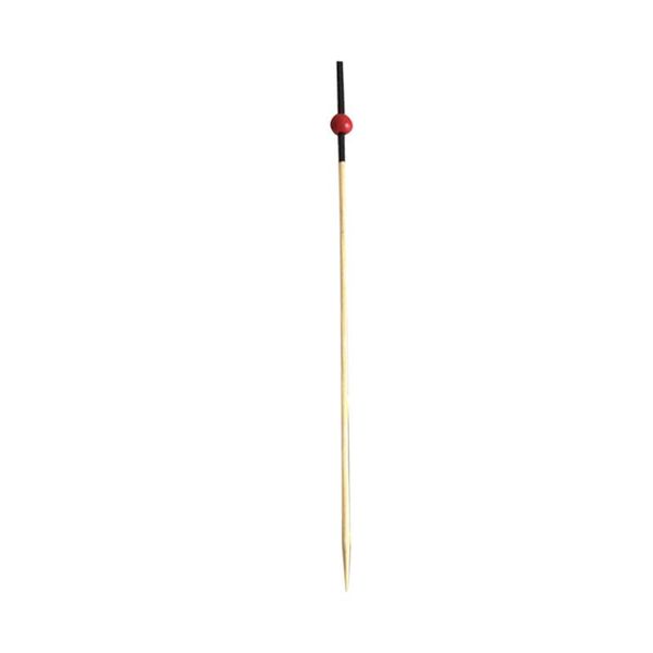 

100pcs 12cm beads string black head red beads bamboo sign disposable fruit skewer wooden appetizer cocktail decoration bbynde lipper