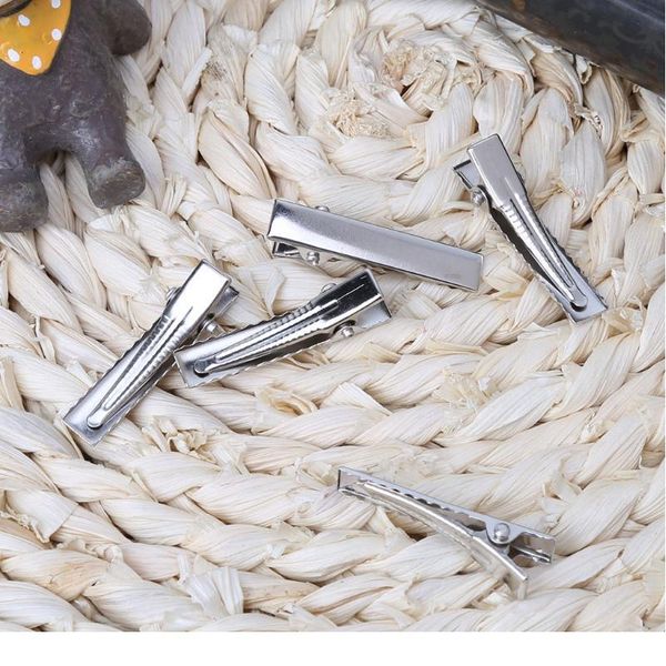 

50 pcs silver flat metal single prong alligator hair clips barrette for bows diy accessories hairpins acc jllboo