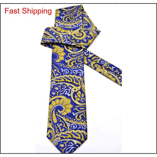 

f11 yellow navy blue paisley floral mens ties neckties 100% silk jac qylkme dh_seller2010, Blue;purple