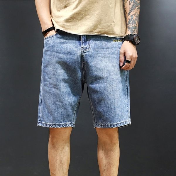 

r4jfd 2020 новый летний тонкий денима шорты вскользь мужские свободные прямые nine повседневные брюки для pantspants обрезанные мужчины rekm, Blue