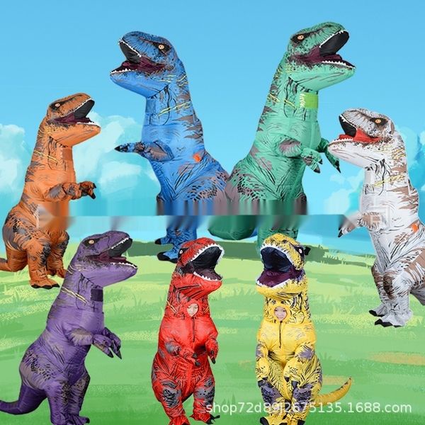 

хэллоуин смешно чистые красная одежда для взрослых детей надувного динозавра костюма tyrannosaurus rex косплей ходьбы мультфильм надувного к