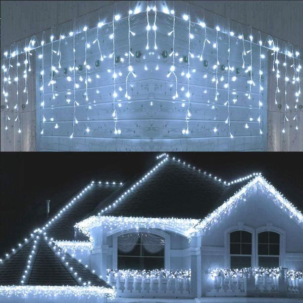 5M Impermeabile Outdoor Christmas Light Droop 0.4-0.6m Led Tenda Ghiacciolo String Lights Garden Mall Eaves Luci decorative 201130