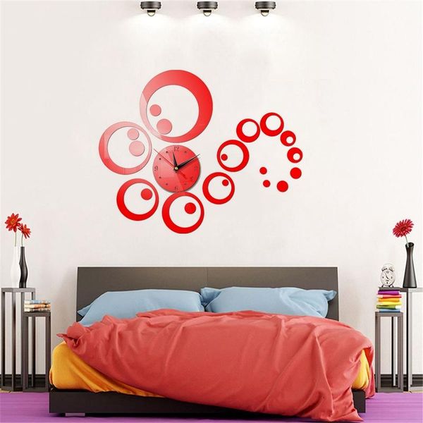 

creative fashion dots 3d mirror surface sticker diy wall clock home decor clock bedroom living/meetting/study room decoration