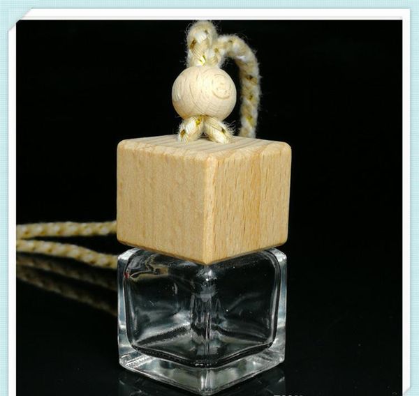 

8ml car perfume bottles wood screw cap glass empty bottle with hang rope for car decorat jlloca fight2010