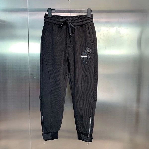 

new winter crosin plush casual men's cross thickened leggings fashion brand sports pants, Black