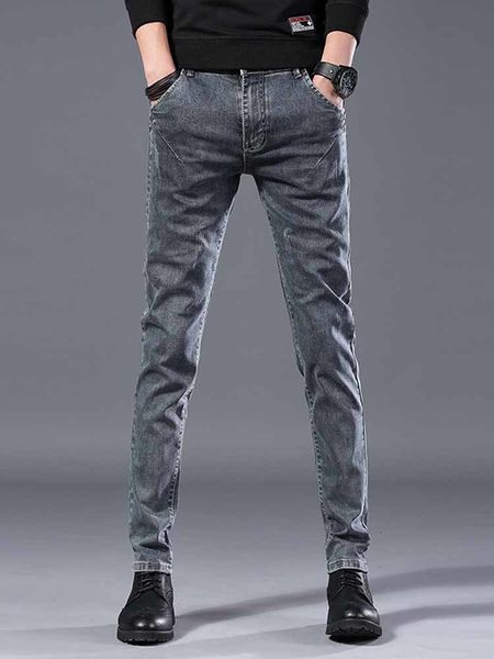 

2021 new motorcycle denim biker fashion skinny gray jeans for spring hwn2, Blue