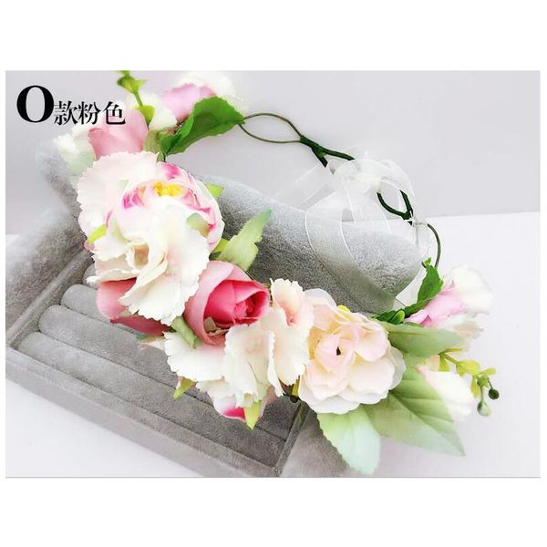 

camellia flower bud crown women girls hair accessories bridesmaid flower wreath wedding headband kids party floral jllrfc