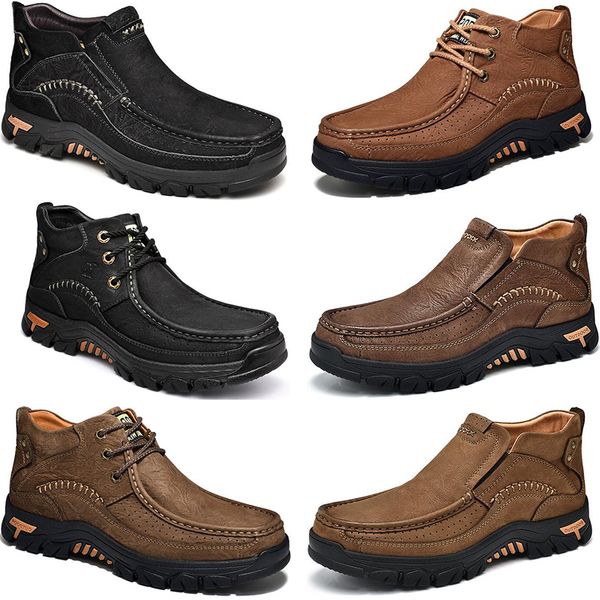 

2021 new winter leisure sport cotton shoes martin boots mens platform warm and velvet padded snow outdoor high walking hiking sneaker, Black