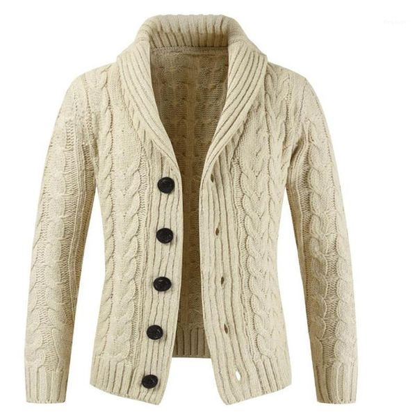 

men casual turn-down collar long sleeve single-breasted button cardigan winter, autumn loose button sweater1, White;black