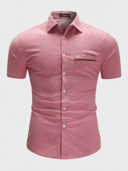 

men patch pocket curved hem shirt s3gx#, White;black
