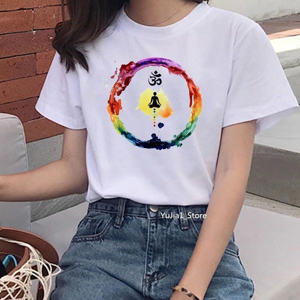 

watercolor yo ga woman printed t shirt women summer 2020 vogue 90s t-shirt white custom tshirt camisas mujer graphic tees