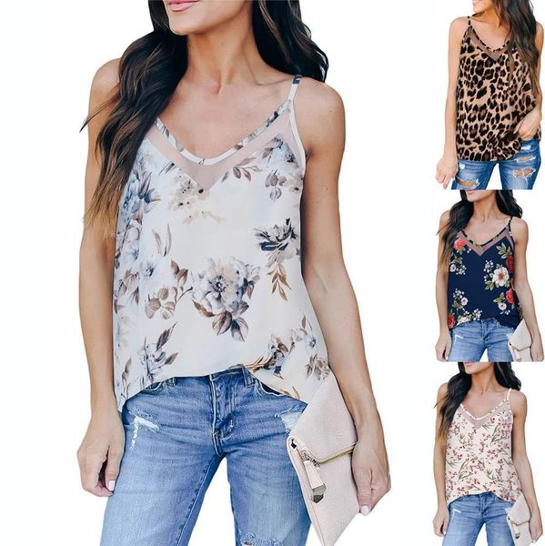 

fashion summer 2021 women camisole sleeveless casual boho print women clothes bottoming vest shirt ladies white