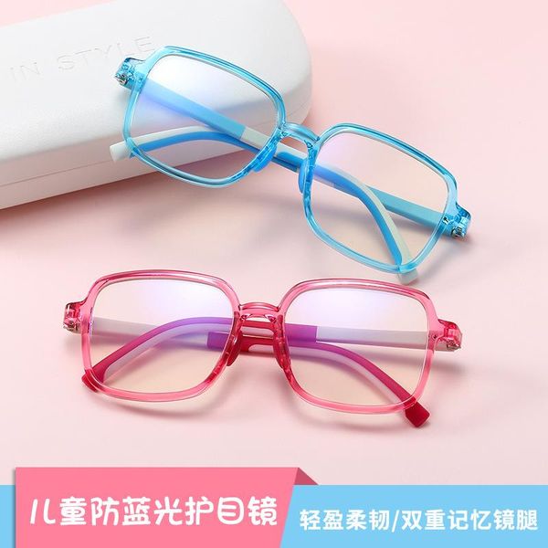 

sunglasses 2 pack anti blue light blocking glasses kids frame fashion square acetate clear lens computer children eyeglasses nx, White;black