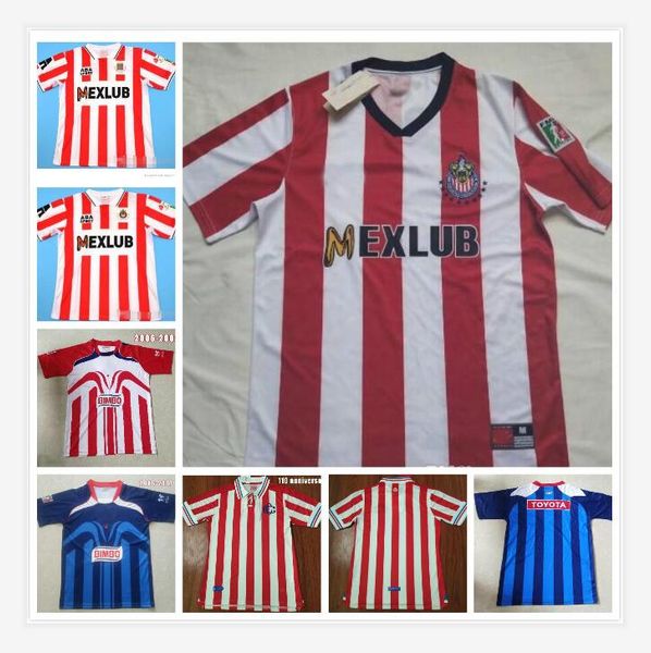 

2006 2007 retro guadalajara soccer jerseys chivas regal o.peralta i.brizuela a.pulido a.vega retro 06-07 home away football men shirt, Black;yellow