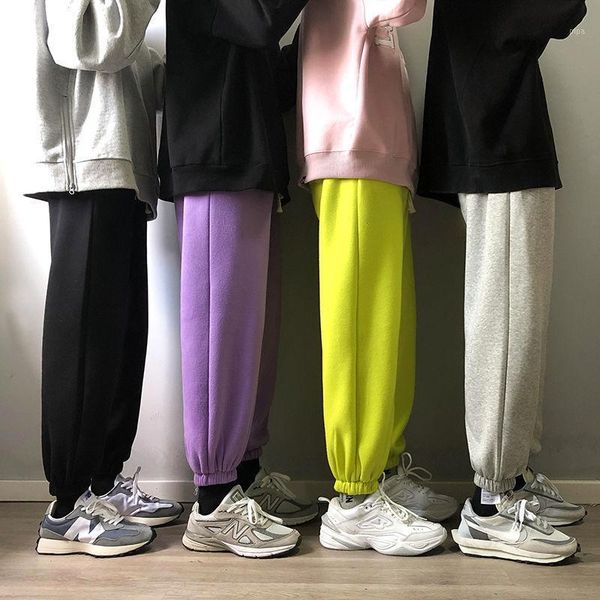 

winter plus velvet thick sweatpants men's warm fashion casual pants men streetwear wild loose joggers track pants mens m-5xl1, Black